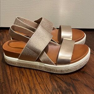 MIA Kids Sandals in Rose Gold Metallic and Tan